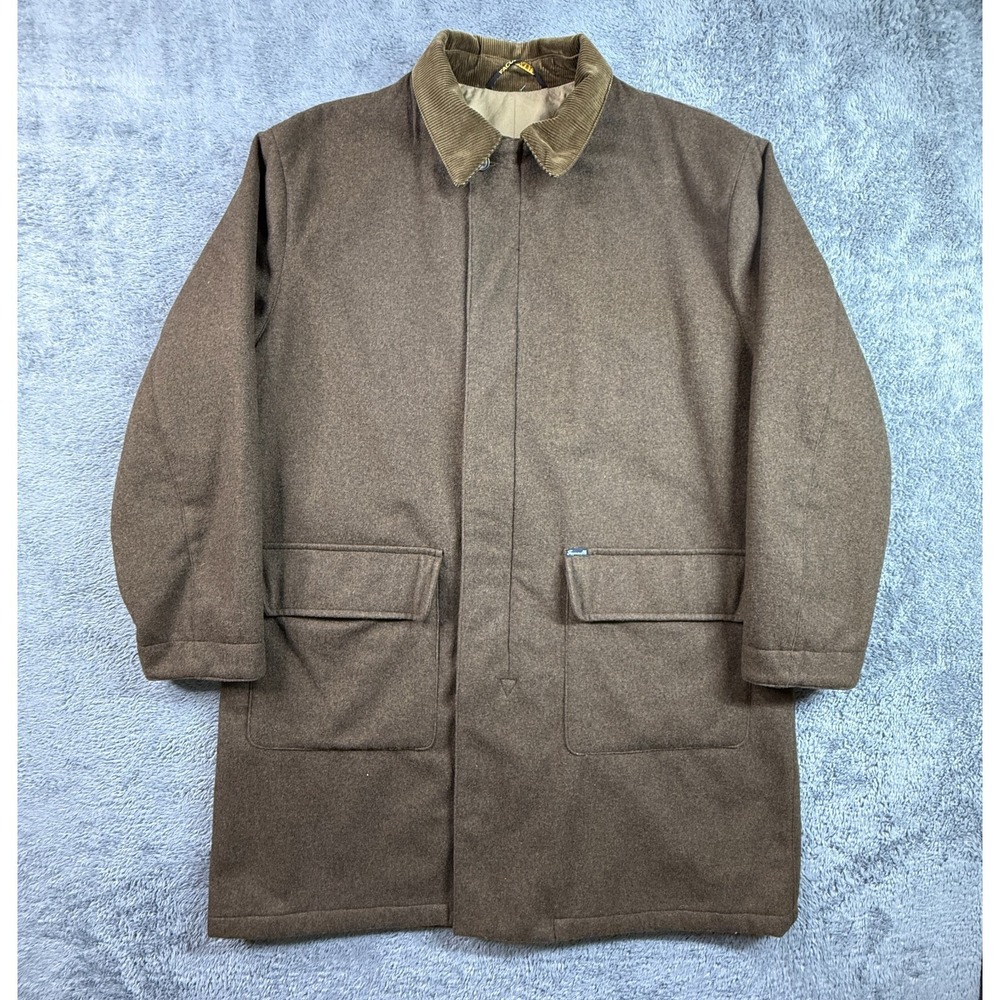 Faconnable Albert Goldberg Mens L 100% Cashmere Overcoat Corduroy Collar France